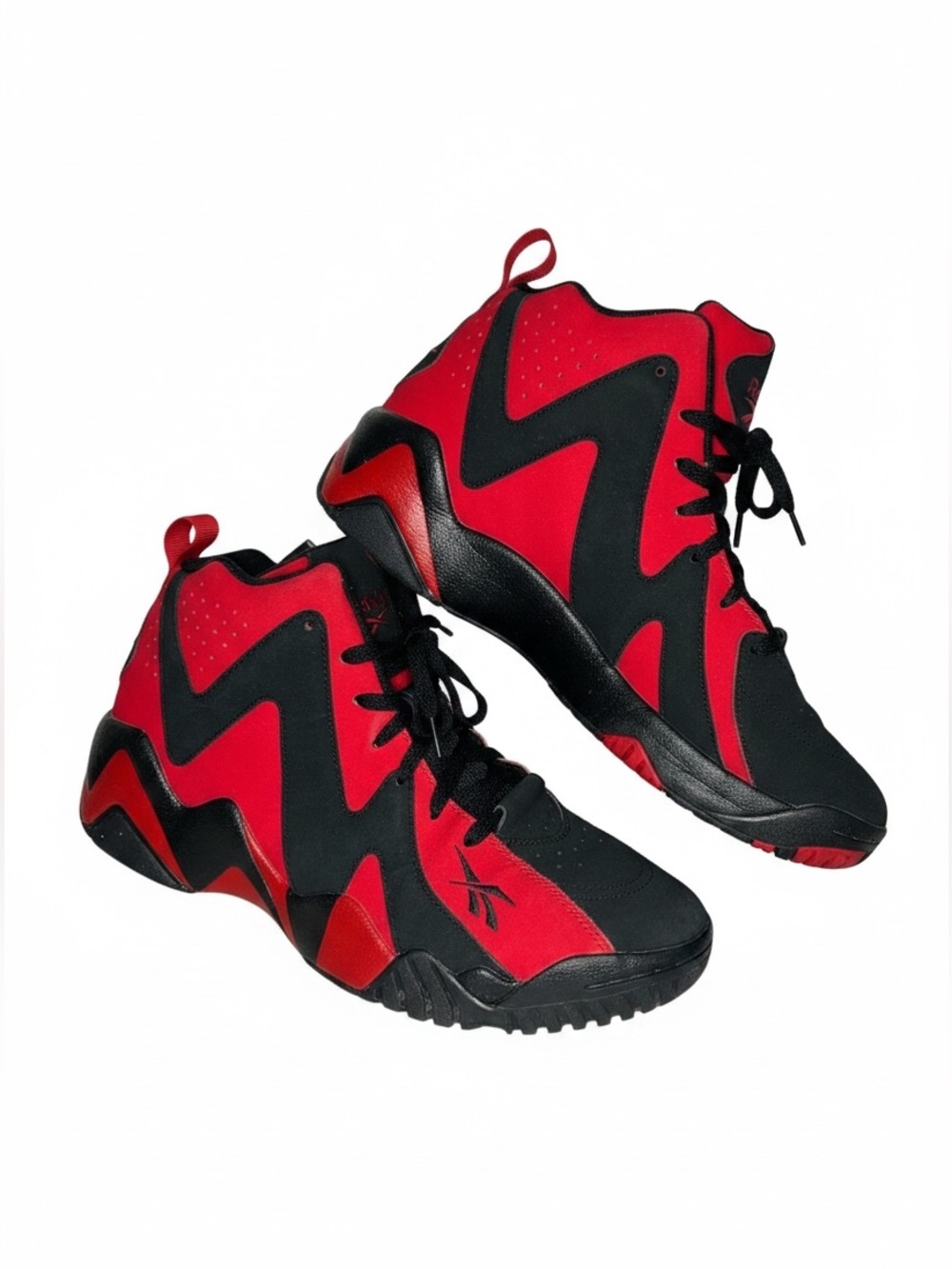 Reebok EUC Black and Red Zig-Zag High-Top Sneakers - Picture 2 of 11